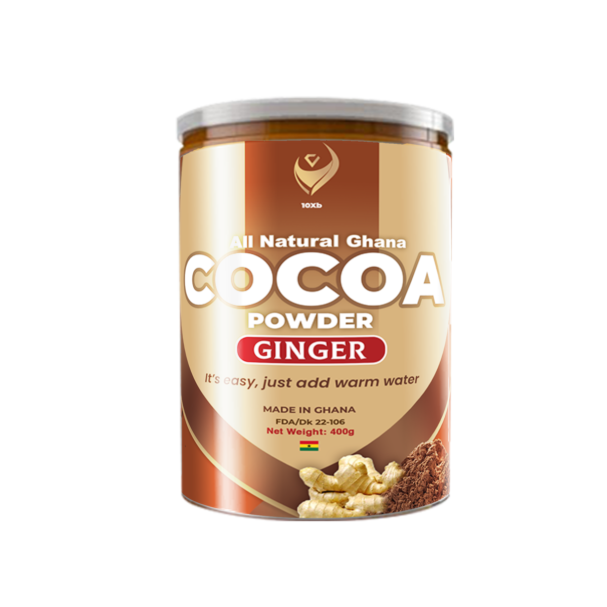 10xB Natural Cocoa Powder with ginger