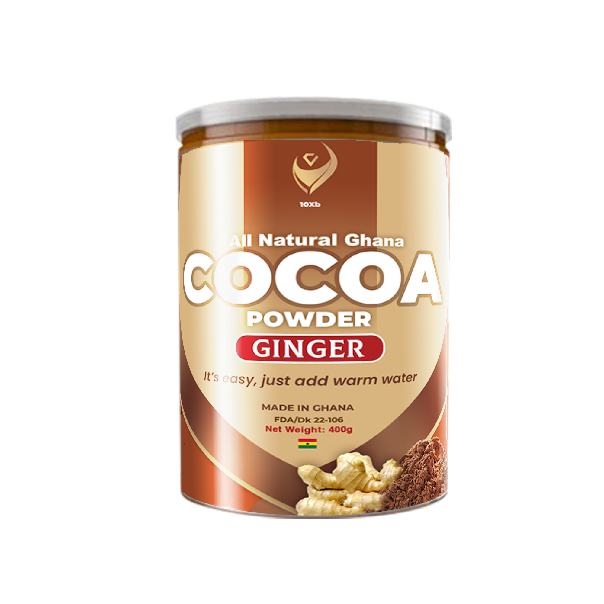 10xB Natural Cocoa Powder with ginger